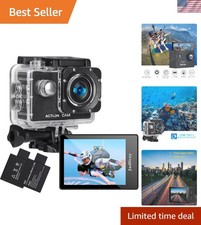 Versatile 12MP Waterproof Action Camera - Ideal for Diving Sports at 30M Depth