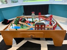ELC Wooden Train Table with Track and Train Set