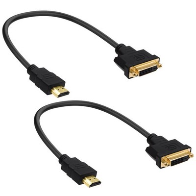 HDMI to DVI Cable Adapter Bi-Directional DVI-D 24+1 Female to HDMI Cord