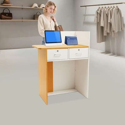 Reception Desk With Led Light Front Desk Reception Counter Desk Light Wood Color