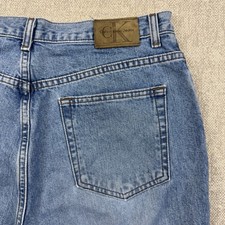 VTG Calvin Klein Jeans Womens 14 Blue Denim Sandblast 5 Pocket Straight Leg 90s