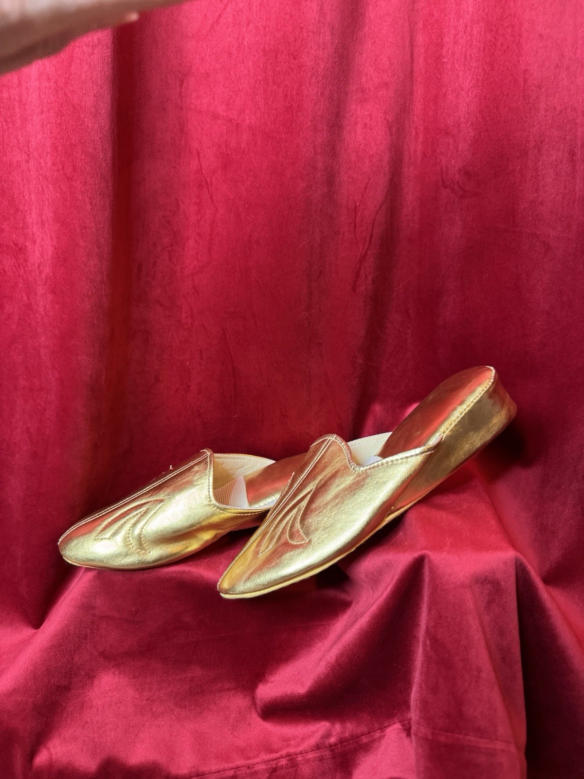 PANTOFOLA D’ORO Pantofole vintage anni 60 oro stile rockabilly pinup girl nuove vecch sto 8 