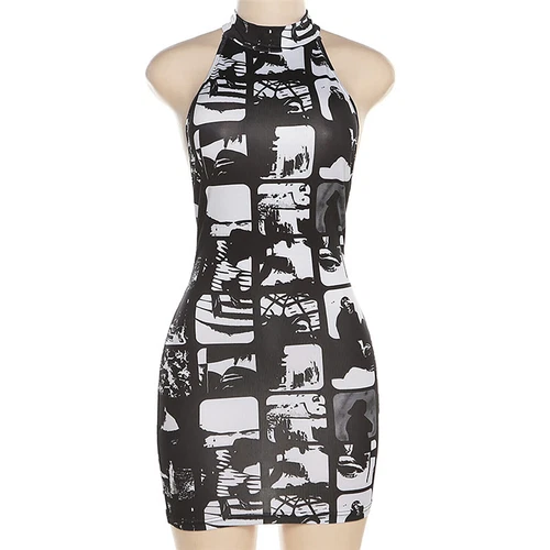Damen Sexy Neckholder Kurz Bodycon Minikleid Ärmellos Rückenfrei Party Clubwear - Bild 12 von 29