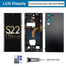 For Samsung Galaxy S22 Ultra S908U OLED Display LCD Touch Screen with Frame lot
