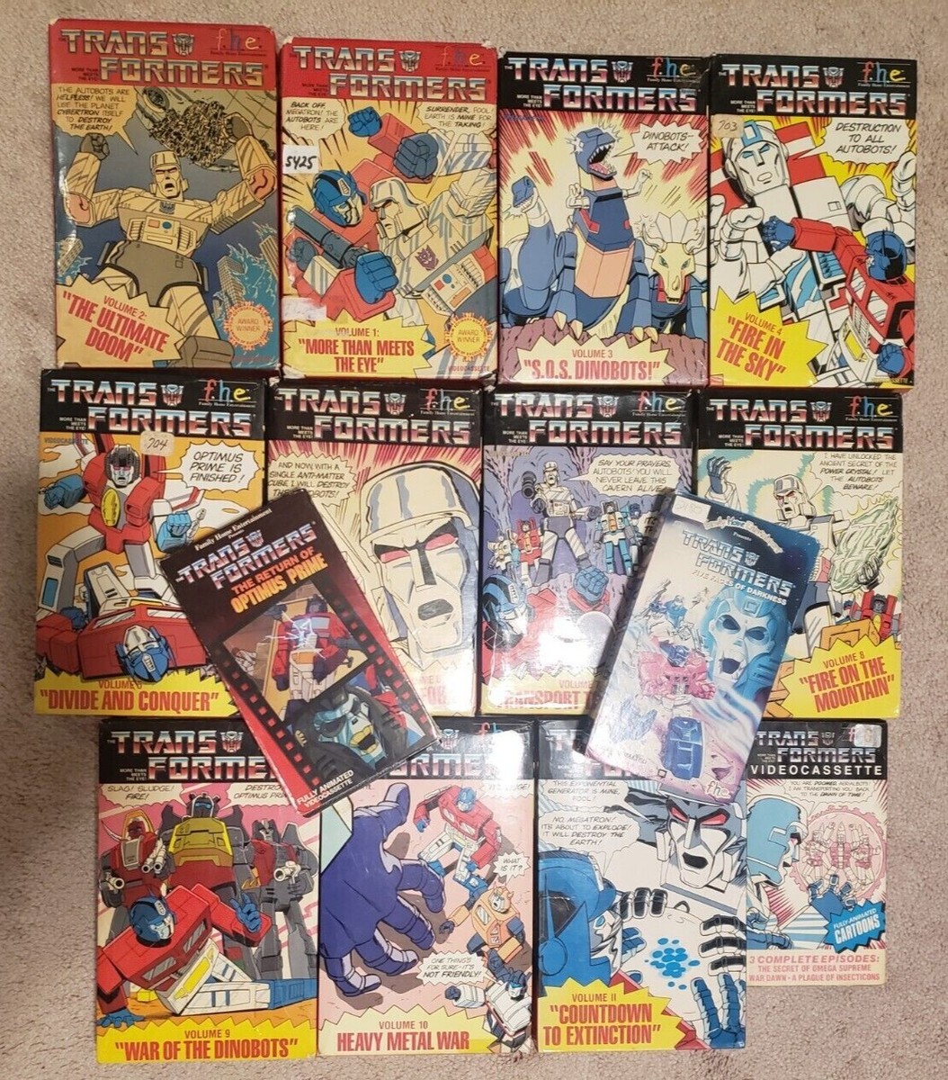 Transformers G1 VHS F.H.E. Big Box Set Vol 1-12 Return