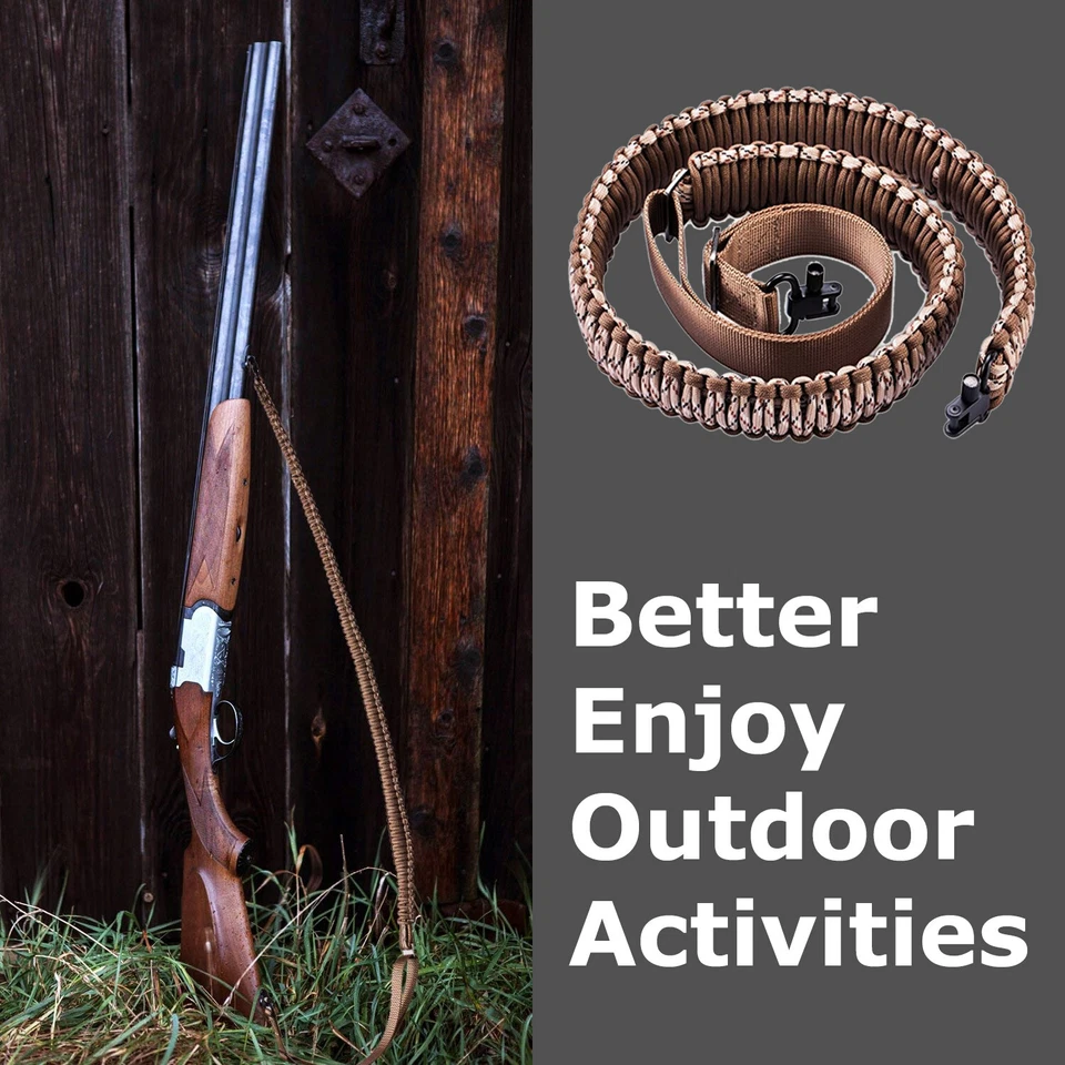 Rifle táctico 550 Paracord pistola eslinga escopeta ballesta 2 puntos ajustable giratorio Foto 3 de 4