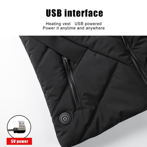 11 Areas Heated Vest for Men Women Heating Down Jacket USB Charging Winter Warm - Picture 4 of 32