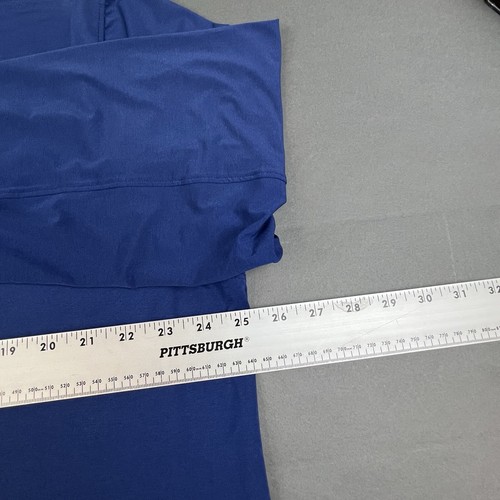 B Draddy Performance Polo Shirt Mens XL Blue Golf Long Sleeve Stretch Kemps - Picture 3 of 9