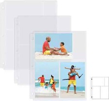 25 Pack 4X6" Photo Album Refill Pages for 3 Ring Binder,Ultra-Clear Photo Sleeve