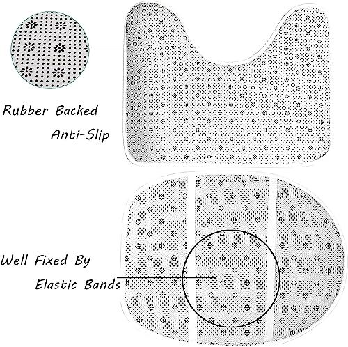 3 Pcs Farmhouse Bathroom Rug Set Maple Leaves Bathroom 17.5x29.5 inch Pumpkin - Picture 6 of 7