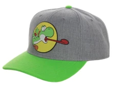 Yoshi Super Mario Bros. Curved Bill Snapback Hat Bioworld