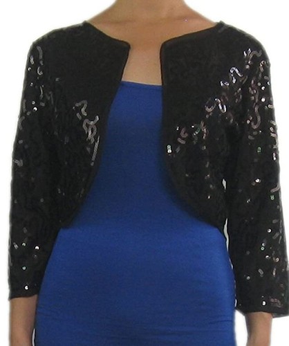 Vintage patra black sequin bolero Size 