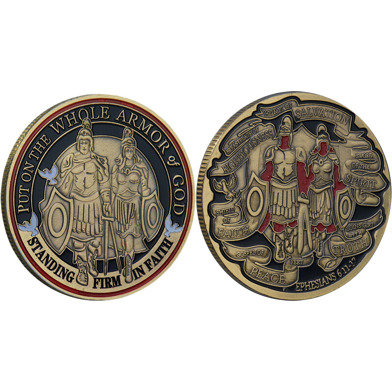 1PC Put on The Armor of God Commemorative Challenge Coins Collection Coin Gift