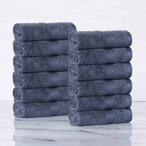 Rayon From Bamboo Blend Cotton 12 Piece Washcloth Face Towel Set - Picture 45 of 83