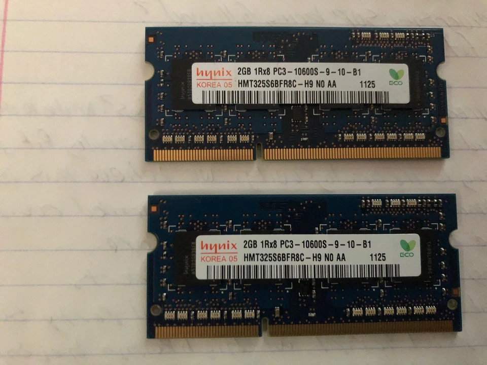 Hynix 4GB Kit (2GB x 2) PC3-10600S SODIMM 1333MHz RAM PC & Apple Mac - Image 2 of 2