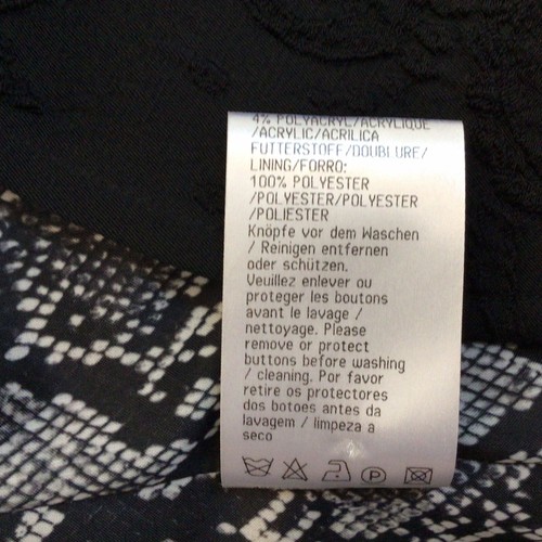Luisa Cerano Wool Blend Woven Jacquard Jacket Blazer Lined Pockets Black Sz 14 - Picture 11 of 12