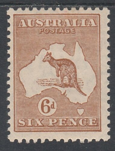 AUSTRALIA 1929 KANGAROO 6D SMALL MULTI WMK - Picture 1 of 2