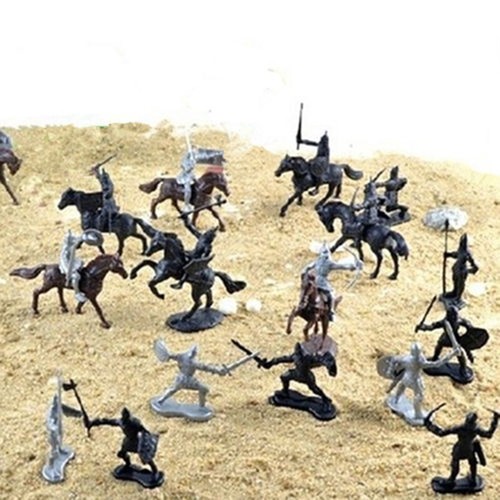 28 PCS Medieval Knights Warriors Horses Soldiers Figures Model Kids Play Toys - Picture 4 of 6