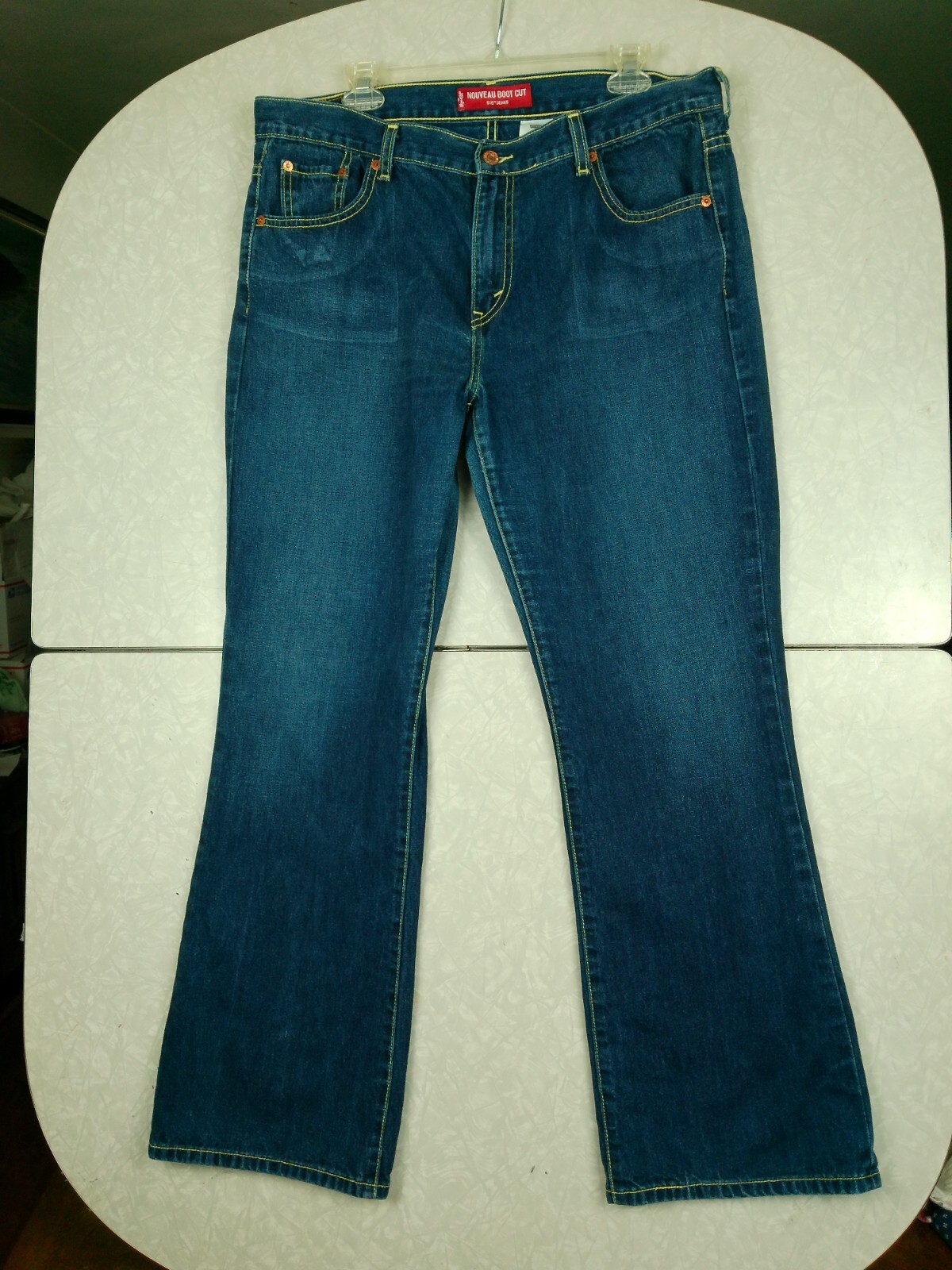 Vintage Women's LEVI'S 515 Nouveau Bootcut Low Rise Dark Blue Jeans sz 16 MIS M