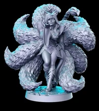 Ahri Pinup Fantasy Miniature D&D Tabletop Game RPG Pathfinder RN Estudio