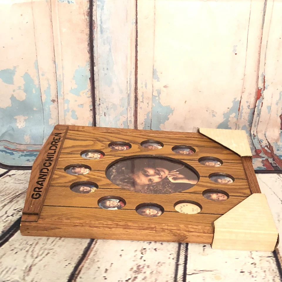 De colección Años 80 Robarb’s SCHOOL DAYS Marco Madera Roble Macizo Nietos ENMARCADO Colgante Foto 2 de 4