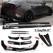 For Mazda 3 2013-2022 Sedan Hatch Front Bumper Lip Spoiler Chin Splitter Gloss