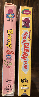 Barney VHS Lot 2x Barney's Good Clean Fun & Songs | eBay