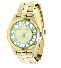 MARC BY MARC JACOBS Woman's Henry Gold Dial Gold Toned Watch F1140