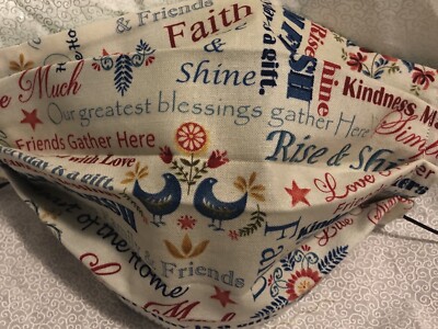 Inspirational Words Reversible Handmade Face Mask - Accordion Style - NWOT