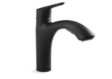 KOHLER Rival Matte Black Single Handle Pull-out Kitchen Faucet with Sprayer