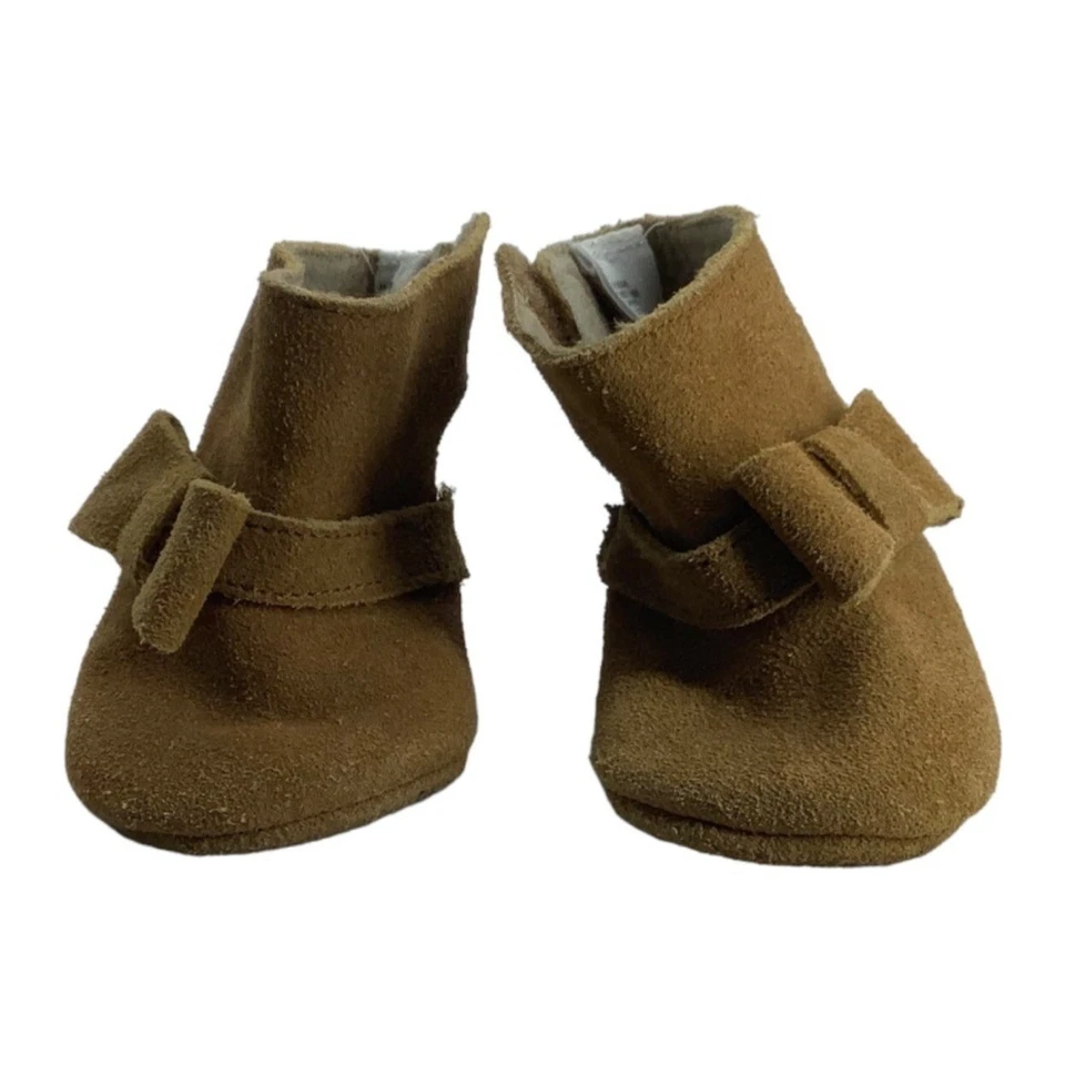 Janie and Jack Cuero Gamuza Mocasín Botines Zapatos Bebé Niña 3-6 Meses Foto 2 de 4