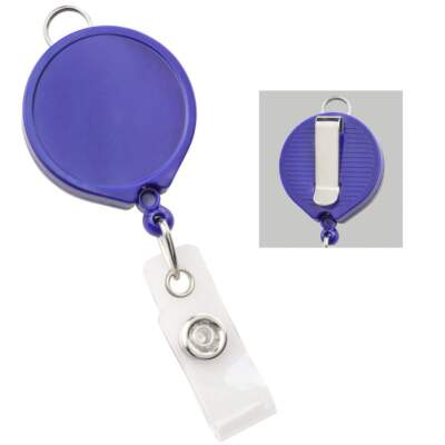 5 Pc - Badge Reels w Belt Clip & Top Loop Lanyard Attachment - Large 1'' Surface