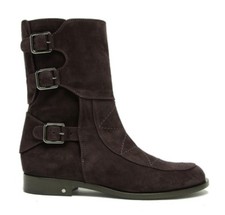 $950 - Laurence Decade Men's 'rick' Brown Suede Buckles Ankle Boots - 41 / 8