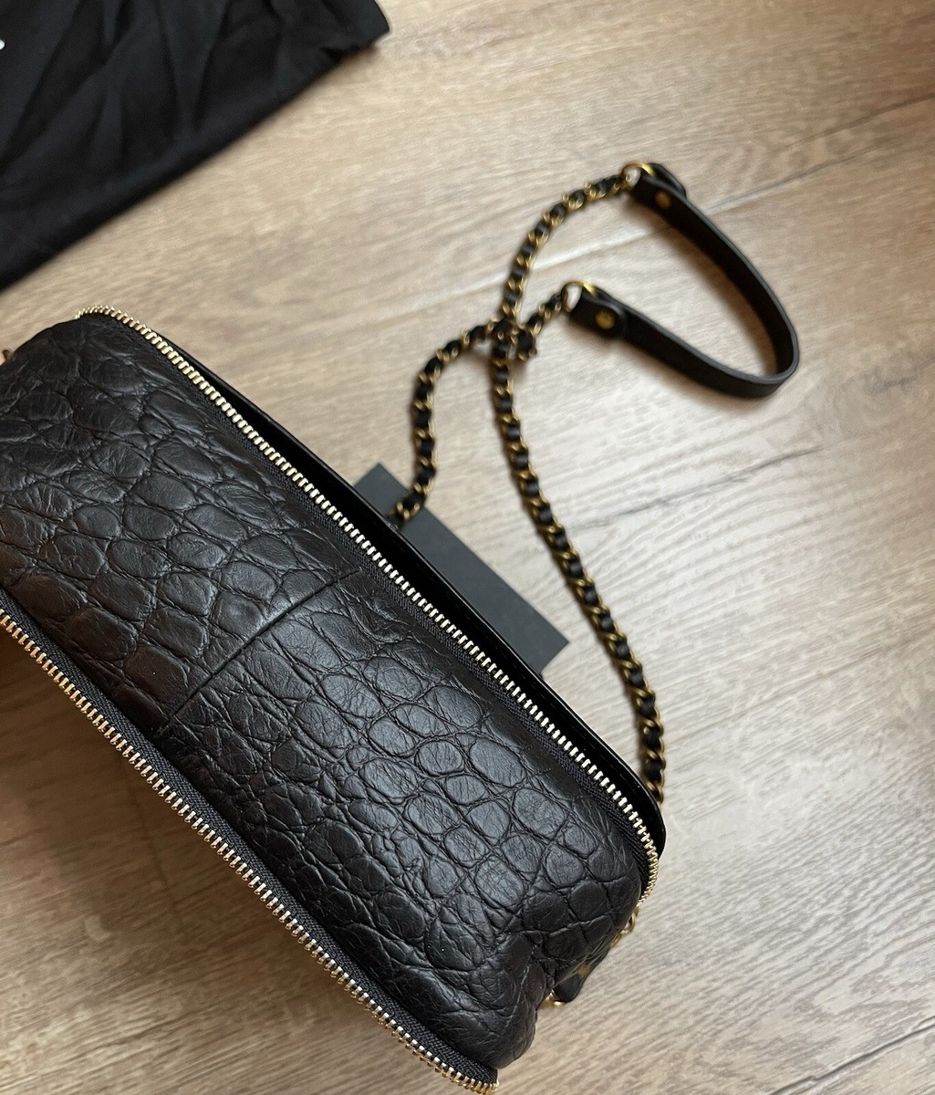 NEW Jérôme Dreyfuss Bobi S Croco Black Cowskin Leather NEW Jérôme Dreyfuss Bobi S Croco Black Cowskin Leather