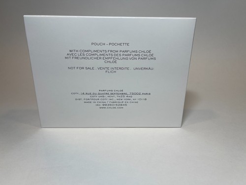 Chloe Parfum Beauty Beige Canvas Zip Wallet Clutch Pouch Makeup Cosmetic Bag New - Picture 7 of 7