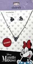 Claire  s Disney 'December' MINNIE MOUSE Earrings  Necklace BIRTHSTONE JEWELRY