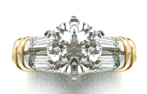 AUCTION! NEW GIA $7000 1.05cttw SI1 I Kasper & Esh Two-Tone Gold Engagement Ring