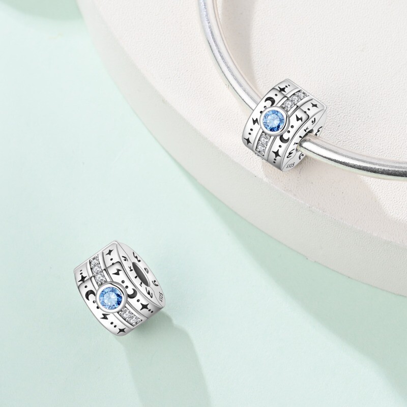 KUNSIR 925 Sterling Silver Bead Spacers Clip Lock Stopper Charm Bracelet Beads