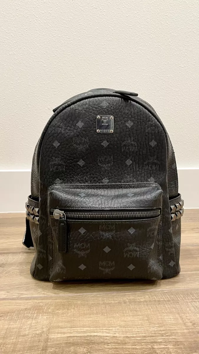 Mcm Stark Side Stud Medium Backpack Black