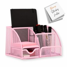 Mesh Desk Organizer   Office Desk Organizer with Sticky Notes   Desk Accessor...