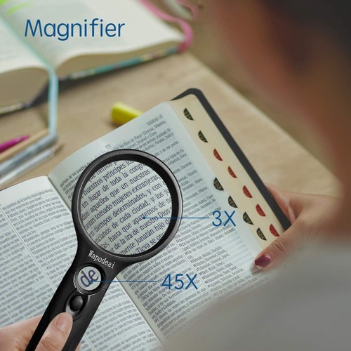 Hohe Vergrößerungsglas 3x 45X LED beleuchtet - perfekt zum Lesen - Bild 7 von 8