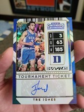 20 Contenders Tre Jones Tournament Ticket Variation Auto Autograph /49! Duke