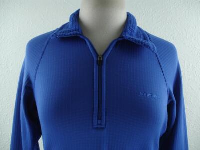 Patagonia 40116 Women's S R1 Pullover 1/4-Zip Fleece Sweater Blue Patagonia 40116 Women's S R1 Pullover 1/4-Zip Fleece Sweater Blue