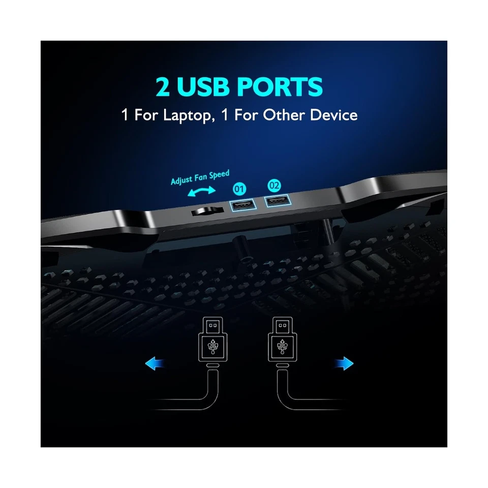 Almohadilla de enfriamiento para computadora portátil Soporte para refrigerador para computadora portátil, almohadilla de enfriamiento para ventilador para computadora portátil para 12-15.6 pulgadas... Foto 4 de 4