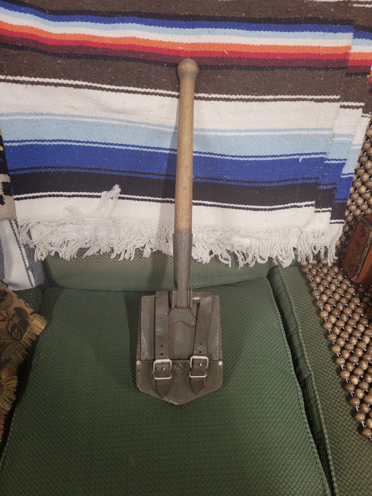 Antique 1959 Pausch German Military Folding Entrenching Tool W/Sheath