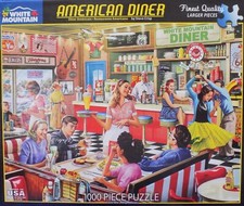 White Mountain Puzzles AMERICAN DINER 1000pc Jigsaw Puzzle Steve Crisp 2018