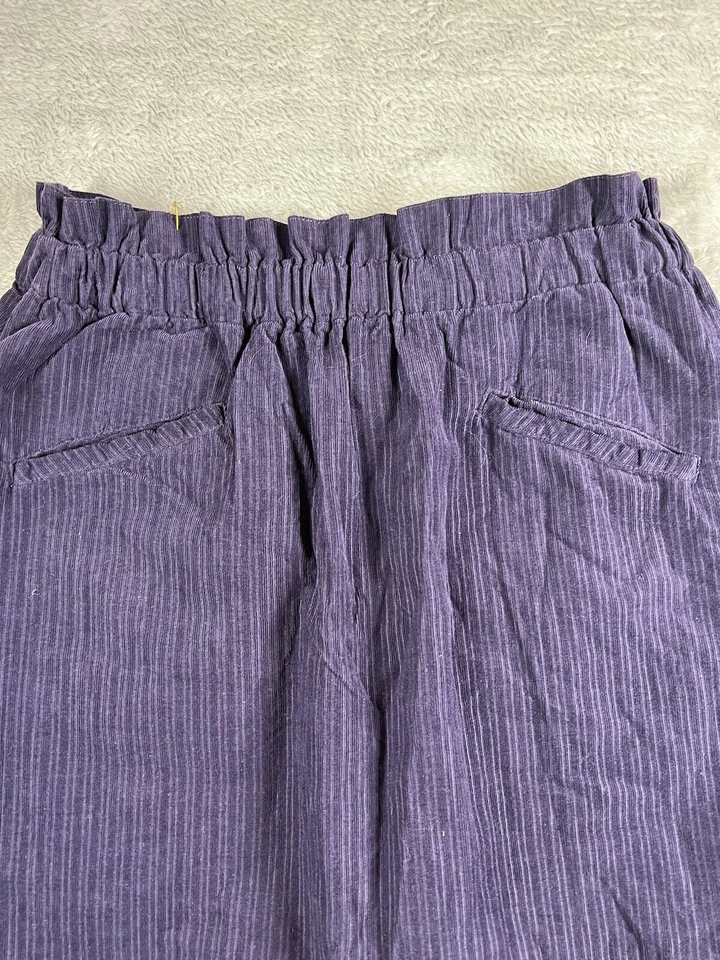 Falda de lino para mujer talla mediana de pana midi Lagenlook corporativa gótica nueva Foto 2 de 4