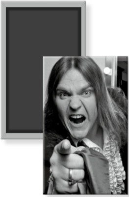 Meat Loaf Musician Singer Actor Black and White Image Fridge Magnet 2 x 3 Rigid