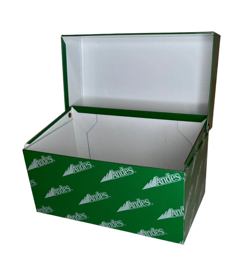 Vintage Andes Candies Green Tin Recipe Card Box - Image 4 of 4