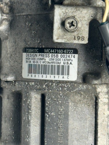 OE A/C Compressor for 2018 2019 2020 2021 Jeep Cherokee 15-17 Chrysler 200 2.4L - Picture 10 of 10